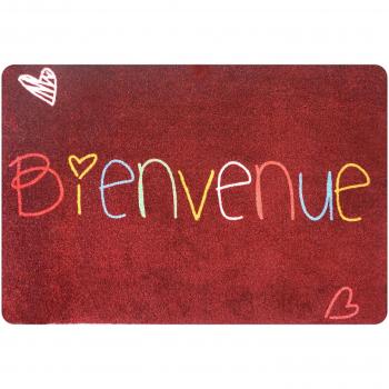 Deco‑Mat Eingangslösung Bienvenue Rot 40×60 cm – rutschfeste Schmutzfangmatte