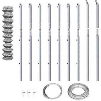 Set di recinzione a picchetti con cavi zincati vitaXL