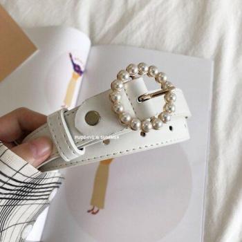 Vintage Pearl Buckle Women's Belt