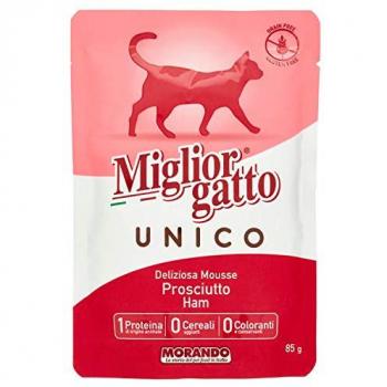 Migliorgatto Unico Cat Adult mousse con Prosciutto 85 gr