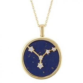 Blue Sterling Silver Lapis Lazuli Zodiac Cancer Constellation Necklace