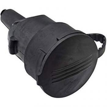 Fiche femelle 2P+T 16 A en caoutchouc avec bague de verrouillage noire DEBFLEX