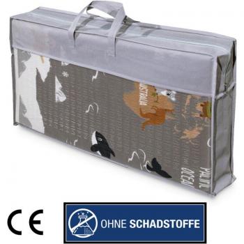 Tappeto Cameretta Pieghevole Mappamondo Grigio Beige