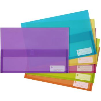 Polypick Marbig 12‑Pack A4/Foolscap Document Wallet, 2011099 – Assorted