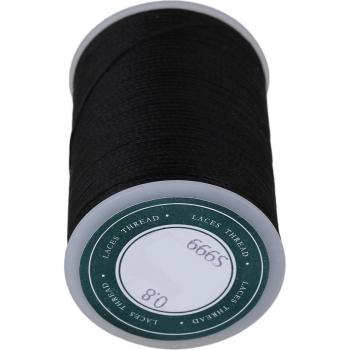 0.8MM Black Waxed Flat Polyester Cord 78m