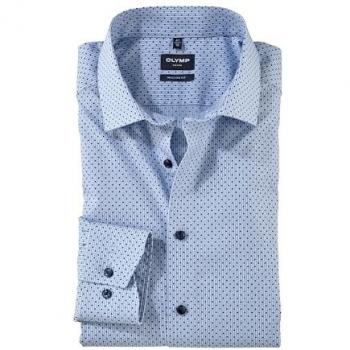 Businesshemd für Männer von OLYMP, modern fit, Kentkragen, Größe 42, blau