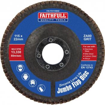 Zirconia Abrasive Jumbo Flap Disc (Faithfull)