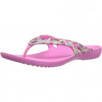 Crocs Kadee II Leopardo, Sandalias Flip-Flop para Mujer, Rosa