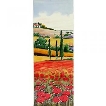 Poppy Field 1 Ceramics – 6″ × 16″, Rainbow Palette