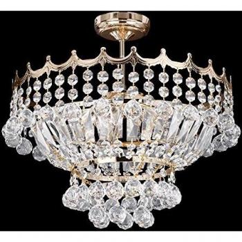 Versailles 5 Light Crystal Chandelier Gold Finish, E14