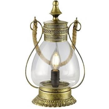 Lampada Trio 503500104 Linda – Tavolo in Ottone Antico e Vetro Sottile