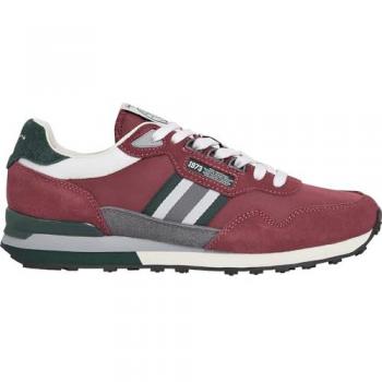 Zapatillas Kingston College de piel en tono granate – Pépe Jeans