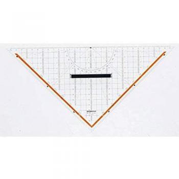 RUMOLD Technisches Zeichendreieck, Acryl, mit abnehmbarem Griff, mit Tuschenoppen, Hypotenuse: 32,5
