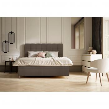 Schlaraffia Aida Boxspringbett (Kunstleder, 140 × 200 cm) – BULTEX® Topper, chromer Metallfuß