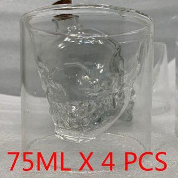Taza de Vidrio Transparente con Forma de Cráneo