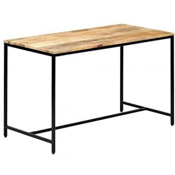 Table à Dîner Moderne 120x60x75 cm en Bois de Manguier Massif Brut