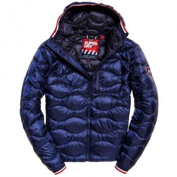 Superdry Herren Wave‑Patch Quilted Jacket Blau S