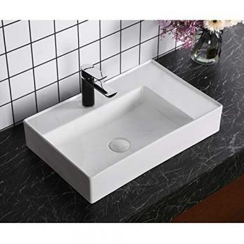 Aufsatzwaschbecken Eckig 605 * 380 * 120mm Hochglanz, keine Wandmontage