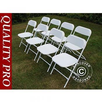 Confezione da 8 Sedie Pieghevoli 44x44x80cm Bianche