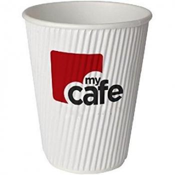 MyCafe 8Oz Ripple Wall Hot Cups Pack of 500 HVRWPA08V MYC77612