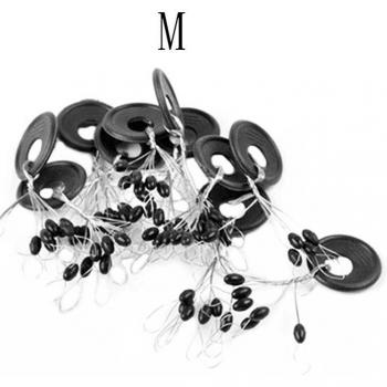 10Pcs 6 in 1 Oval Black Rubber Fishing Tackle Bobber