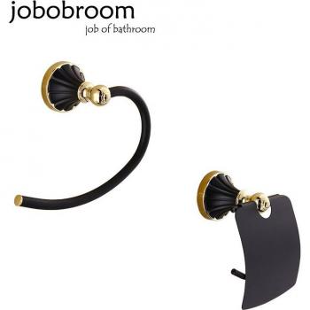 JOBOBROOM Modern Black and Gold Bathroom Essentials
