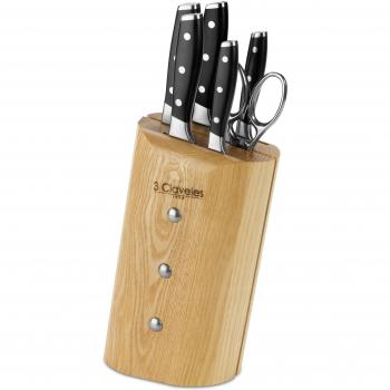 Juego de Cuchillos 3 Claveles, Toledo, 5 Cuchillos Ash Forjados a Mano