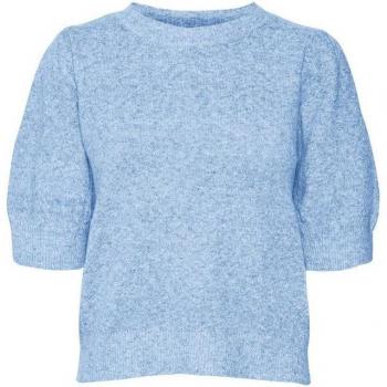 VERO MODA Jumper bleu à manches bouffantes et col rond