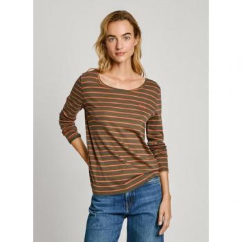 Pepe Jeans Finna XS: Camiseta Verde Casual, Larga y Consciente del Medio Ambiente
