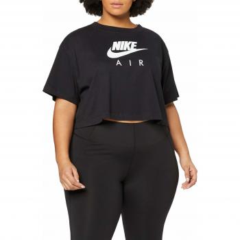 Camiseta Nike W NSW Air Top SS Plus de Mujer, Manga Corta, Color Negro