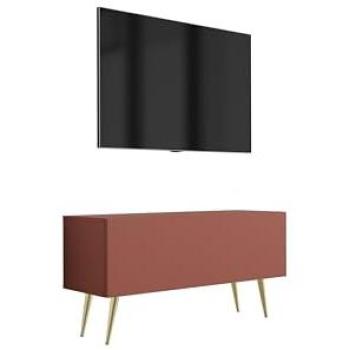 Fuego y Oro – Soporte para Televisión Rojo Ladrillo 100x52x32 cm