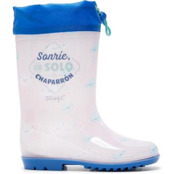 Bota de agua para niña en rosa claro con mensaje