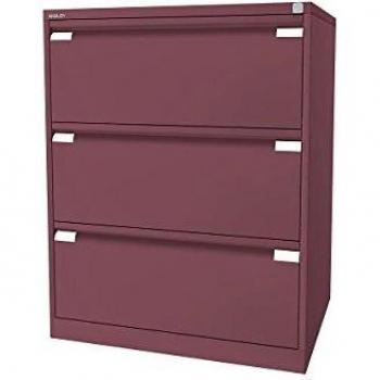 Hängeregistraturschrank, 2-bahnig, 3 Schübe, pink, BISLEY