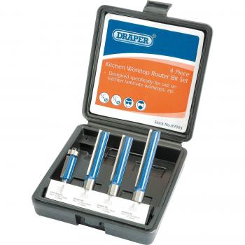 Draper 89993 Extra Long Kitchen Router Bit Set (4 Piece)