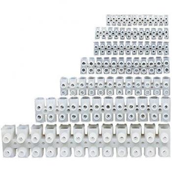 White 60A 12‑Way Electrical Connector Strip