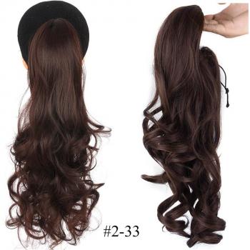 Extensión de Cabello Ondulado con Clip Cola de Caballo Color Natural