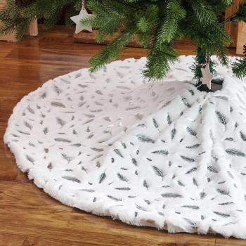 Xmas White Feather Tree Skirt