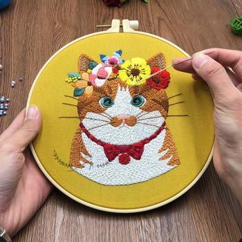Paquete de Bordado de Gato para Decoración