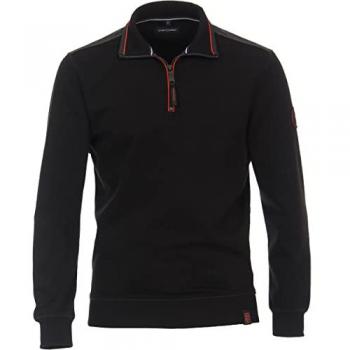 CASAMODA Herren‑Sweatshirt uni – Größe XXL, schwarzer Stoff aus 70 % Baumwolle und 30 % Polyester