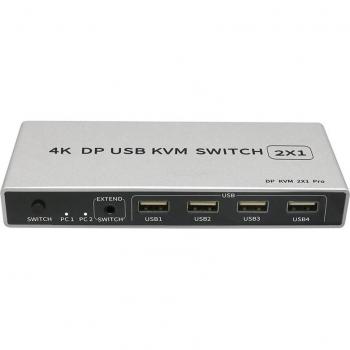 Intercambiador DP/USB KVM 2‑en‑1