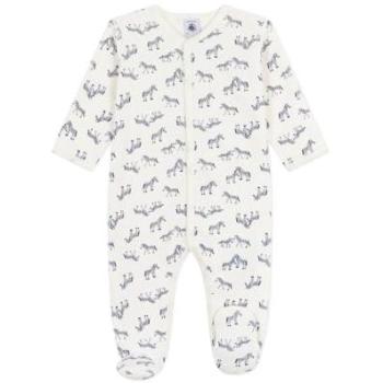 Pyjamas Petit Bateau Dors Bien Zèbres Coton Bio Ecru 12M