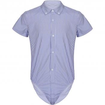 Men's Short Sleeve Striped Office Jumpsuit