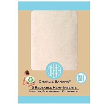 Inserti in canapa riutilizzabili Charlie Banana, misura 1, piccolo, 3 pezzi