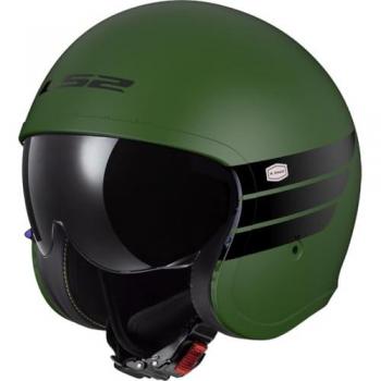 Casque Jet LS2 OF599 Spitfire II Retro Vert Militaire Mat Taille M