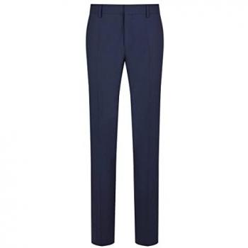 BOSS Slim Fit Anzughose Schurwoll-Mix Modell 'Genius' Blau Größe 58