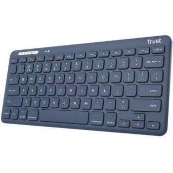Trust lyra tastiera wireless compatta multidispositivo usb-a usb-c layout italia blu