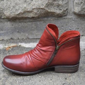 Bottes plates avec fermeture éclair
