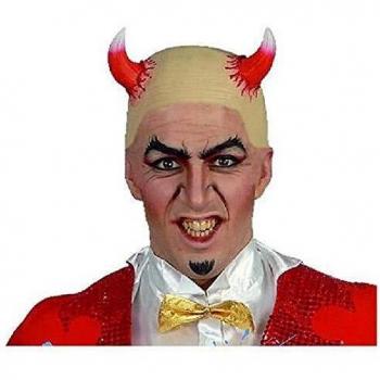 Calva de diablo con cuernos para fiesta de Halloween