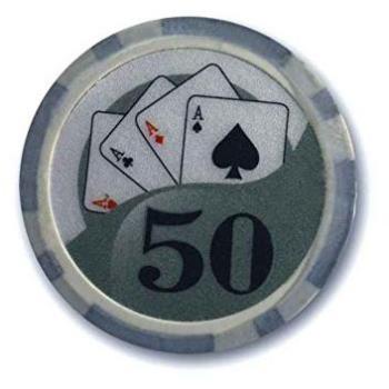 Kasino Pokerchips Laser oder Deluxe 50er-Auswahl (Deluxe 50€ Grau)