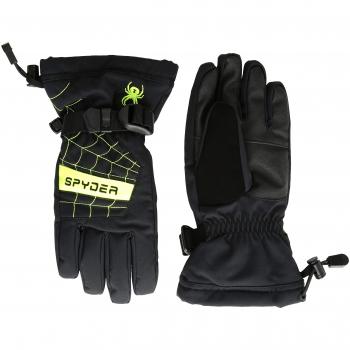 SPYDER Guantes Overweb de Esquí para Niños, Negro/Amarillo, S